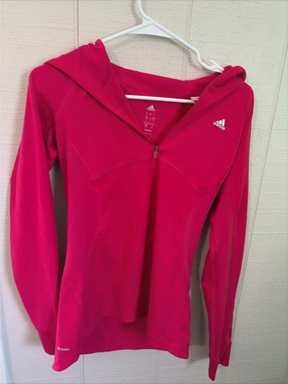 adidas Hot Pink Hooded Half-Zip Performance Jacket